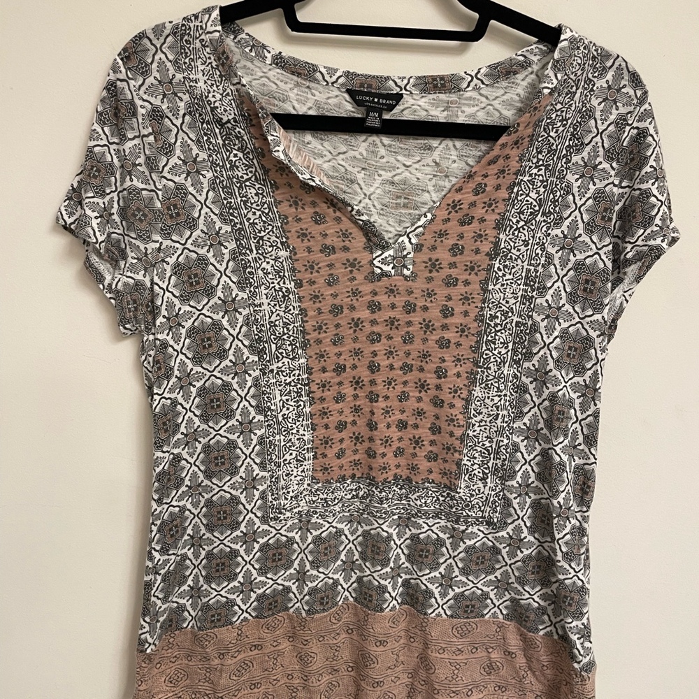 Lucky Brand Patterned Top Size M